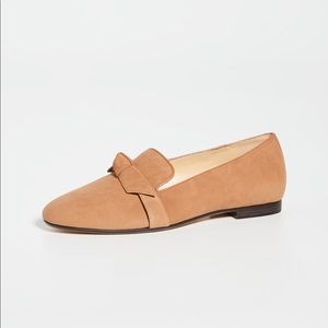 Tan Alexandre Birman Loafers with Classic Bow Detail